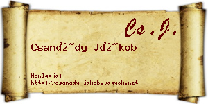Csanády Jákob névjegykártya